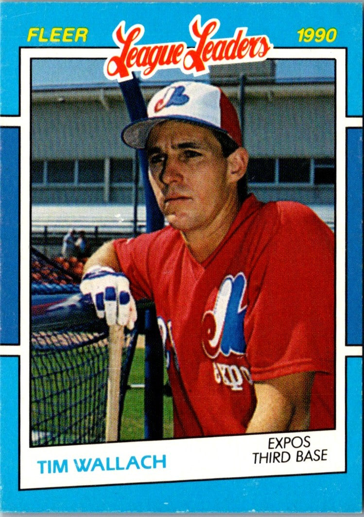 1990 Fleer League Leaders Tim Wallach