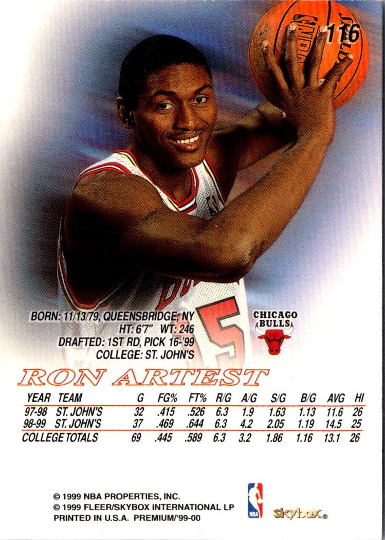 1999 SkyBox Premium Ron Artest