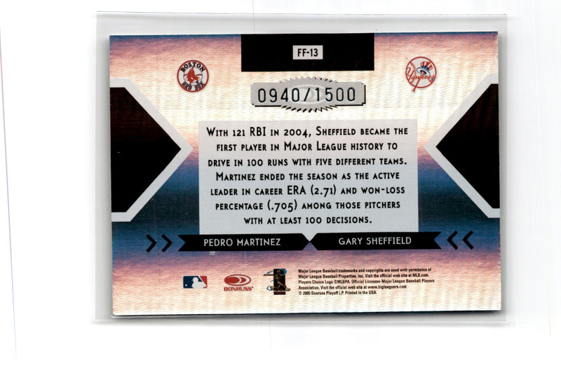 2005 Donruss Elite Face 2 Pedro Martinez/Gary Sheffield