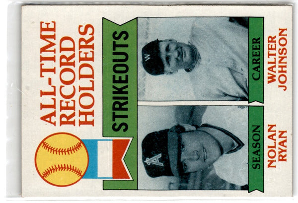 1979 Topps All-Time Strikeout Records - Nolan Ryan/Walter Johnson #417