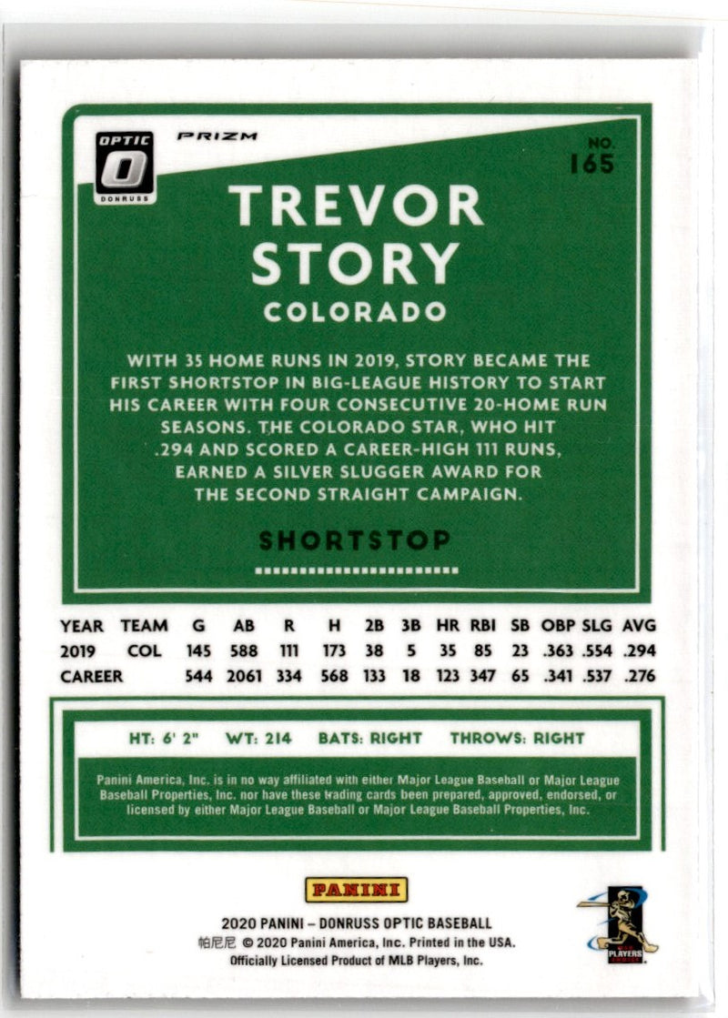 2020 Donruss Optic Red Wave Trevor Story