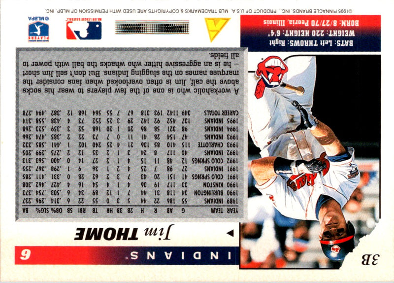 1996 Score Dugout Collection Series 1 Jim Thome