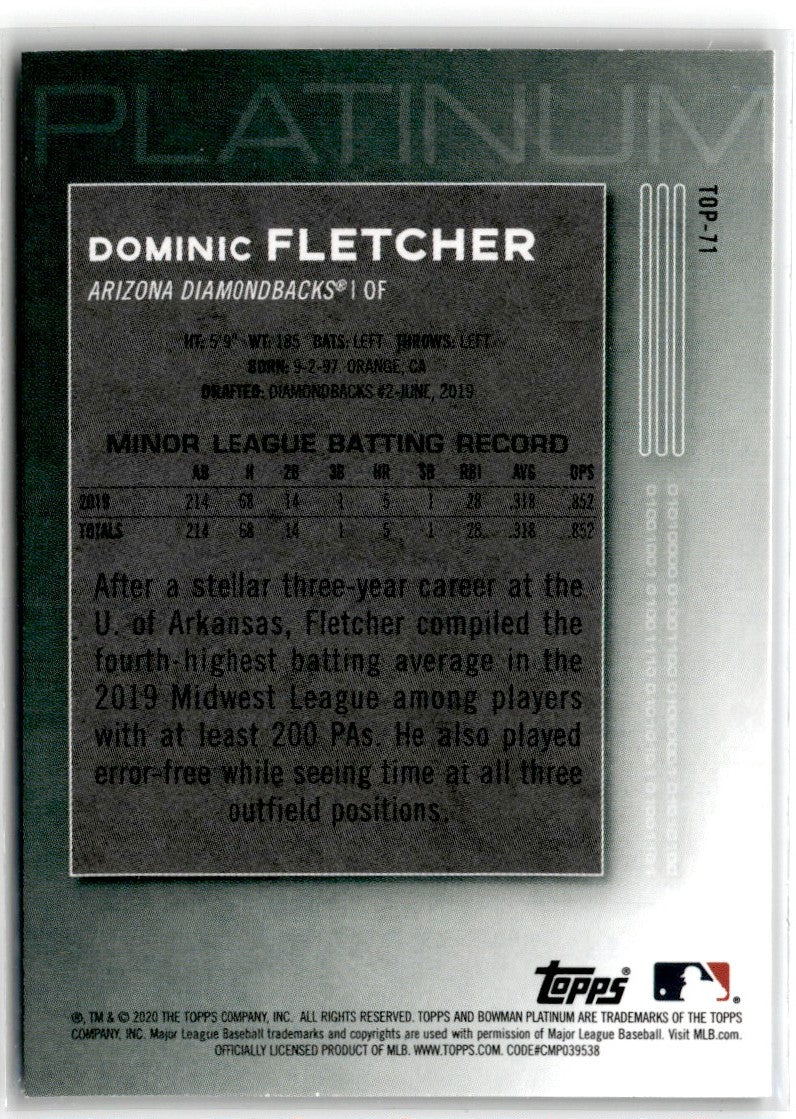 2020 Bowman Platinum Top Dominic Fletcher