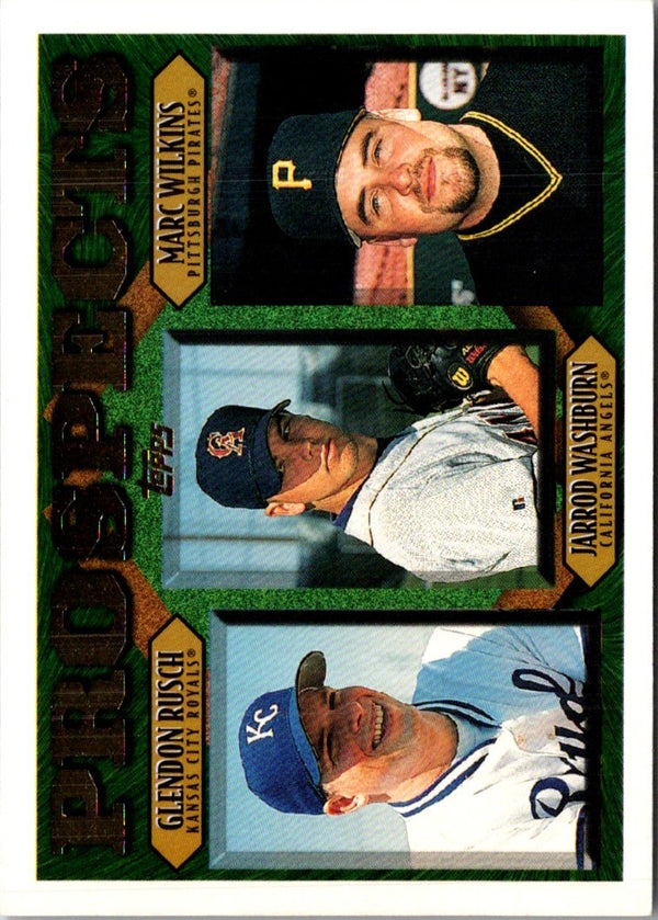 1997 Topps Glendon Rusch/Jarrod Washburn/Marc Wilkins #207 Rookie