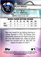 2023 Bowman Platinum Top Prospects Ryan Ritter #TOP-21