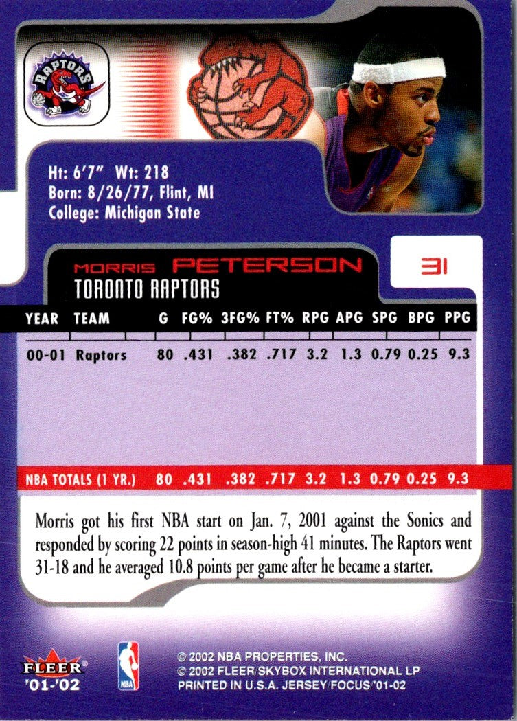 2001 Fleer Focus Morris Peterson