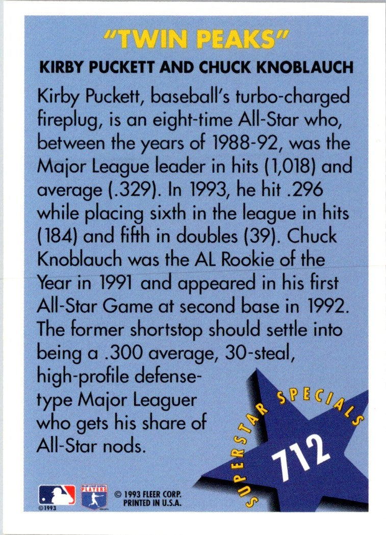 1994 Fleer Kirby Puckett/Chuck Knoblauch