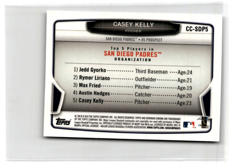 2013 Bowman Chrome Mini Casey Kelly