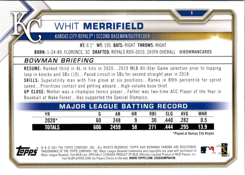 2021 Bowman Whit Merrifield