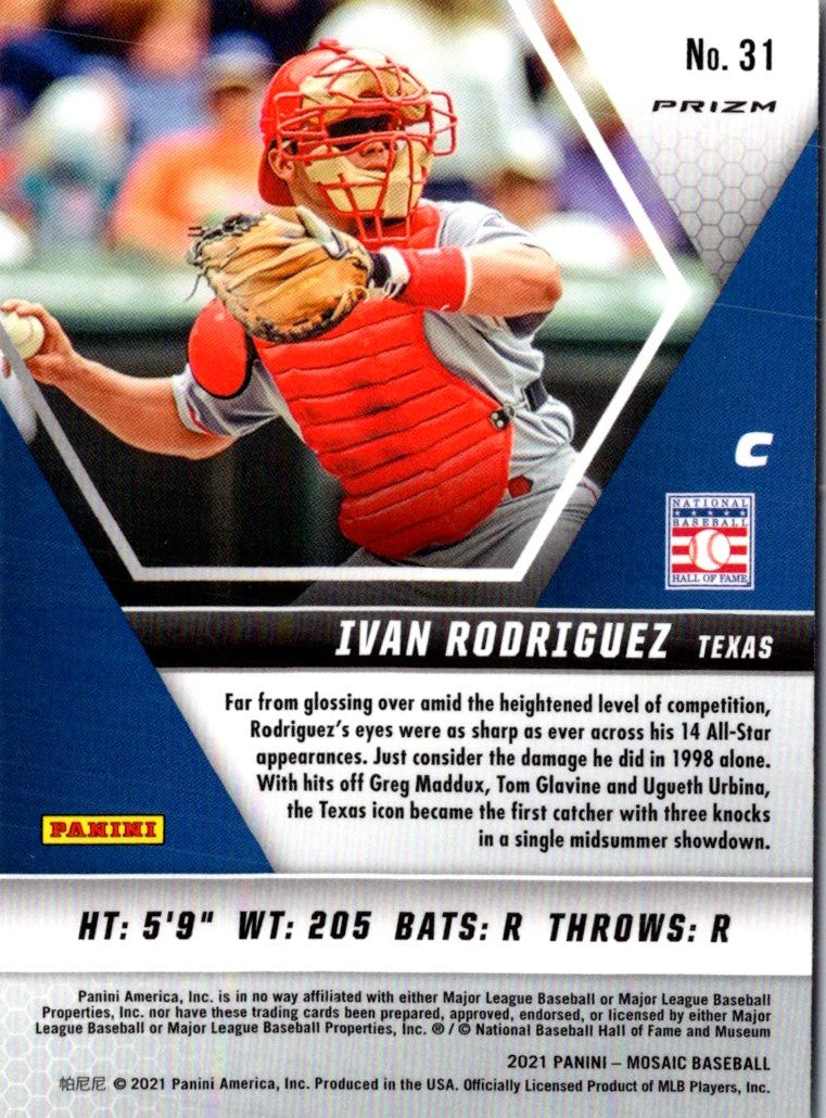 2021 Panini Mosaic Pink Camo Ivan Rodriguez