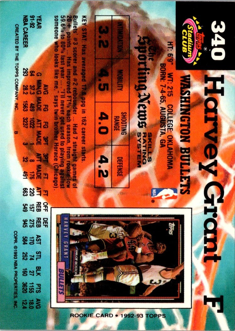 1992 Stadium Club Members Only Harvey Grant