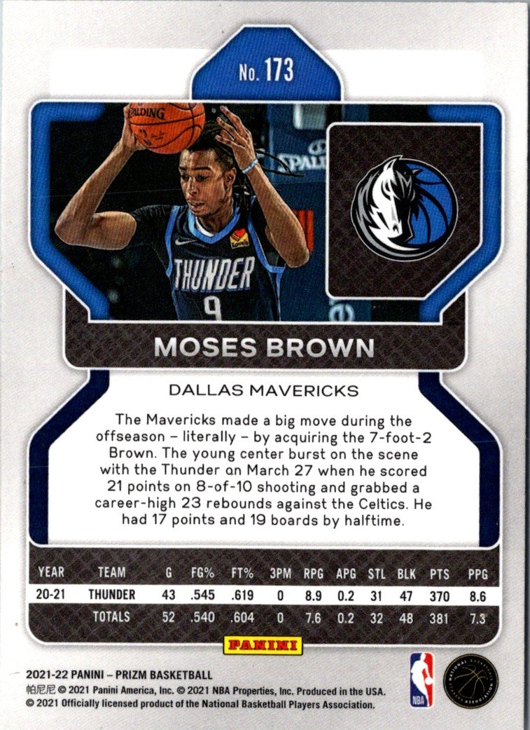 2021 Panini Prizm Blue Moses Brown