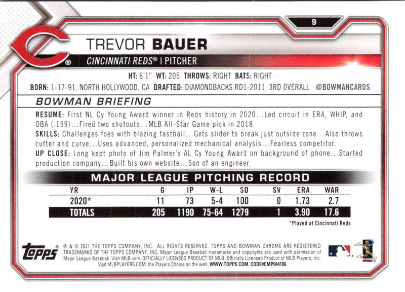 2021 Bowman Trevor Bauer