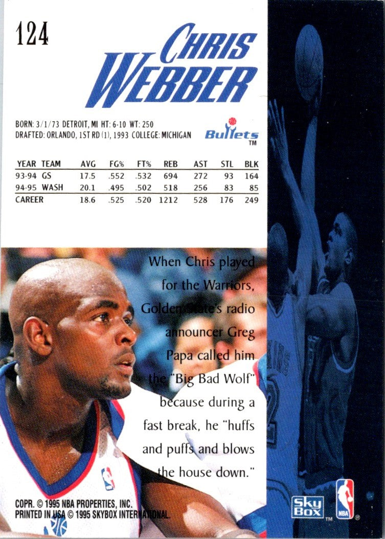 1995 SkyBox Premium Chris Webber