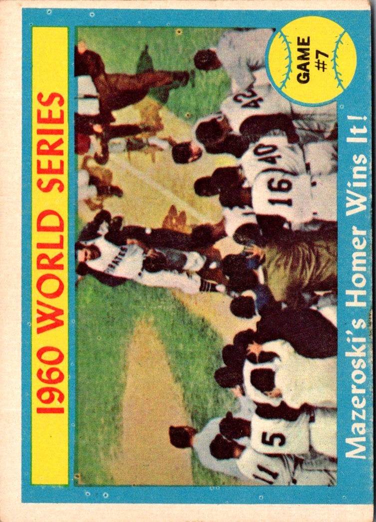 1961 Topps 1960 World Series Game #7 Mazeroski's Homer Wins It! #312 VG-EX