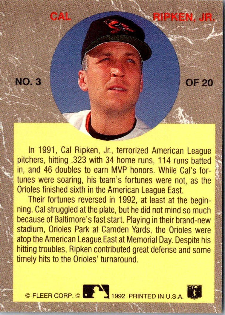 1992 Ultra All-Stars Cal Ripken Jr.