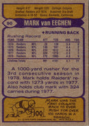 1979 Topps Cream Colored Back Mark van Eeghen
