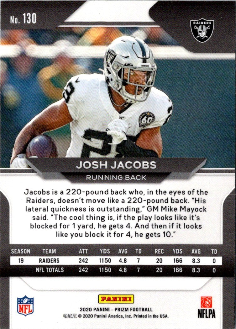 2020 Panini Prizm Blue Josh Jacobs