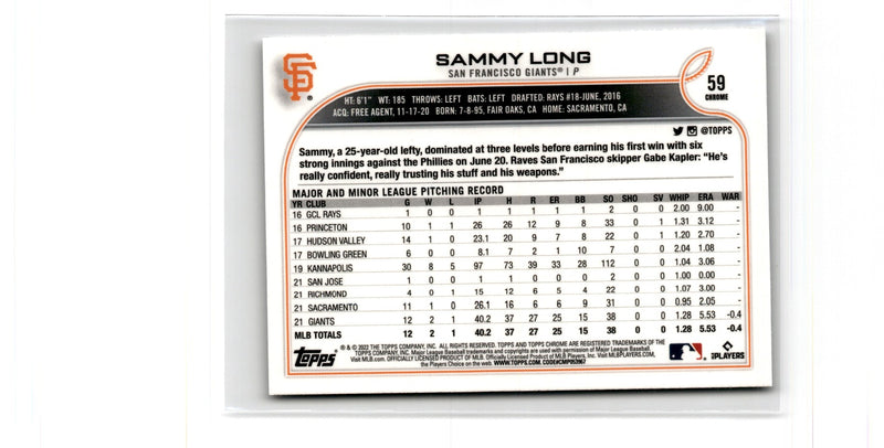 2022 Topps Chrome Sammy Long