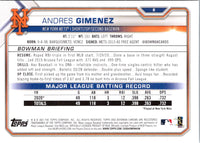 2021 Bowman Andres Gimenez #8 Rookie