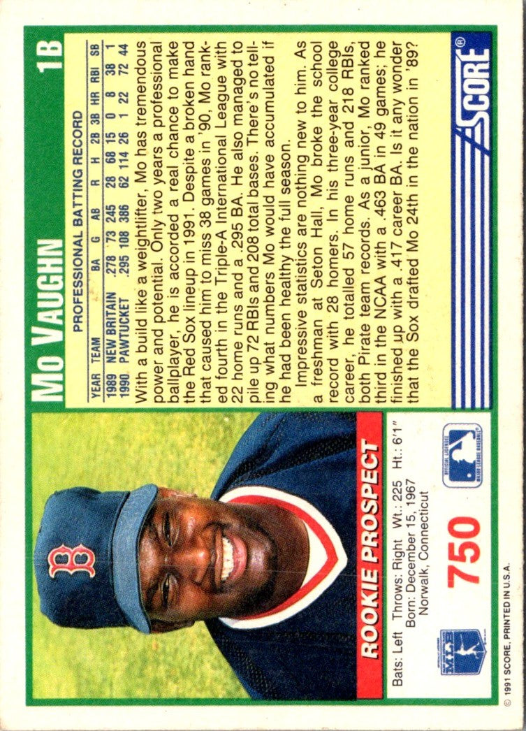 1991 Score Mo Vaughn