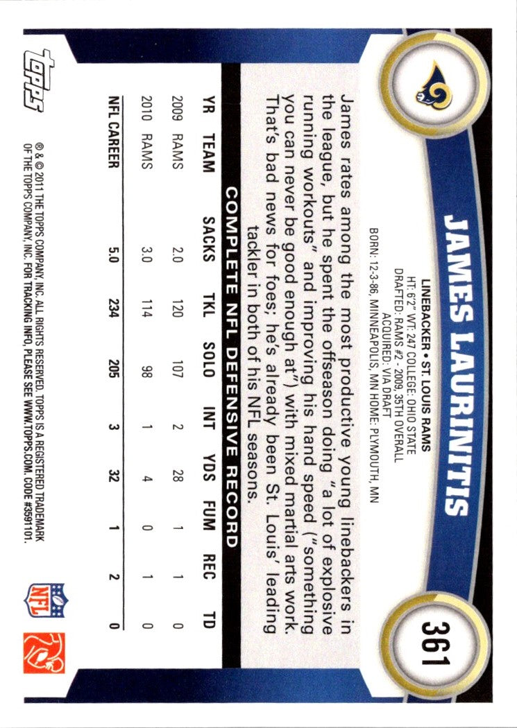 2011 Topps James Laurinaitis