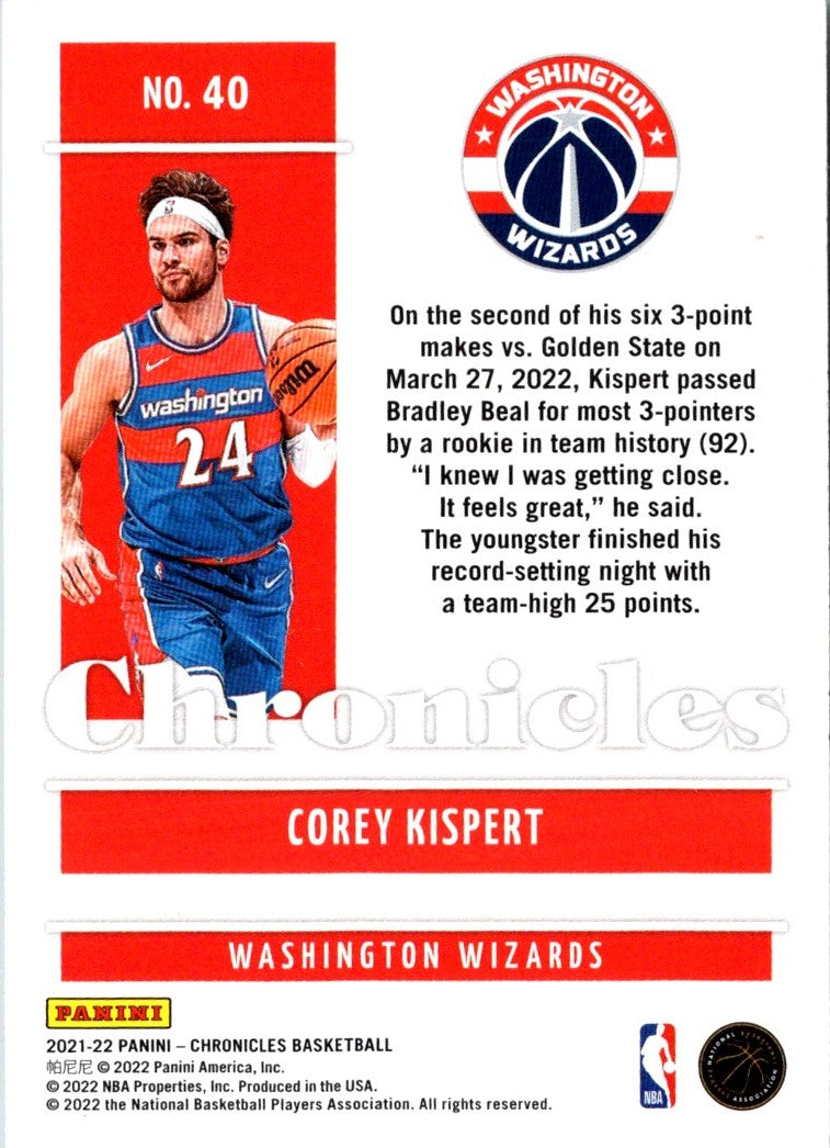 2021 Panini Chronicles Corey Kispert