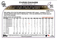 2022 Topps Chris Owings #462