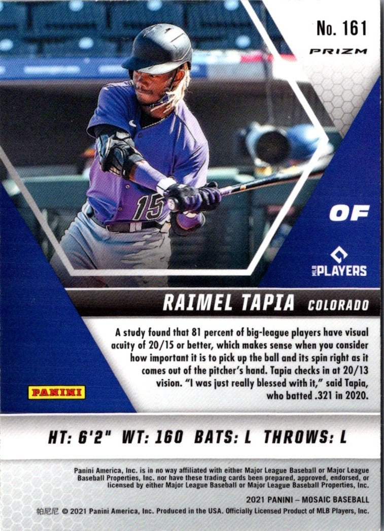 2021 Panini Mosaic Reactive Orange Raimel Tapia