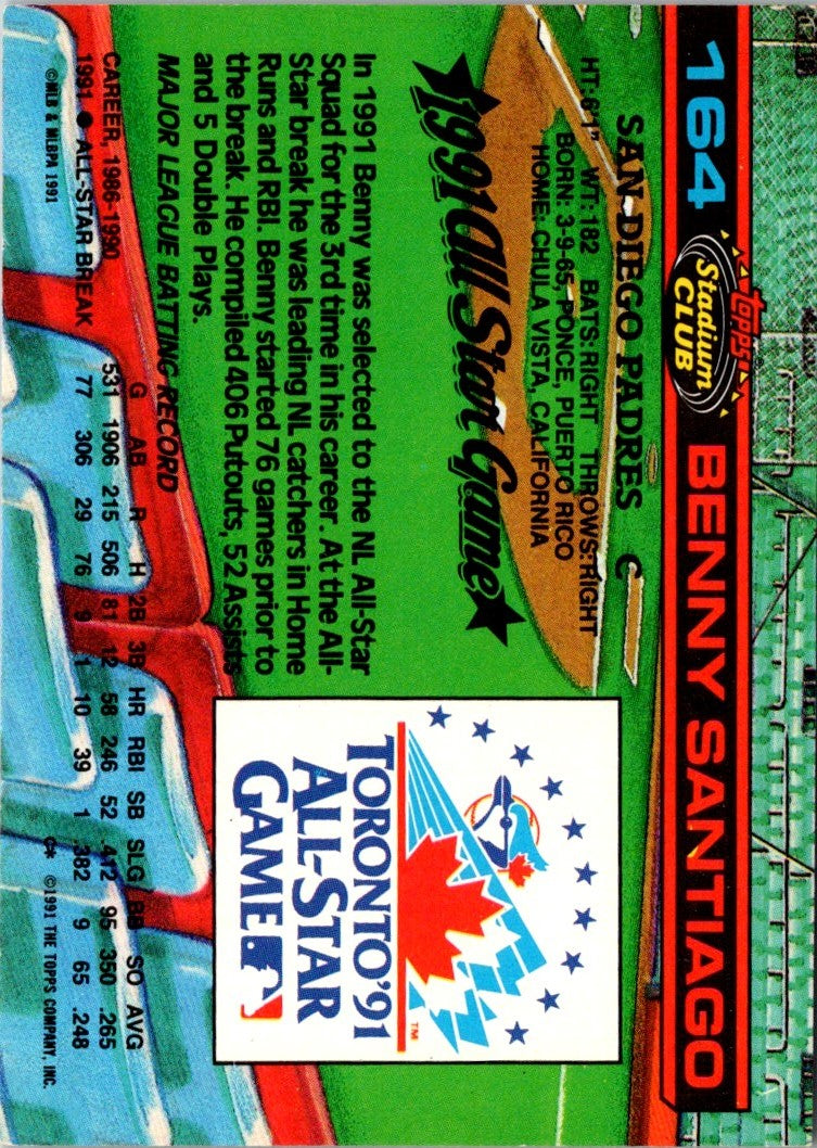 1992 Stadium Club Dome Benny Santiago