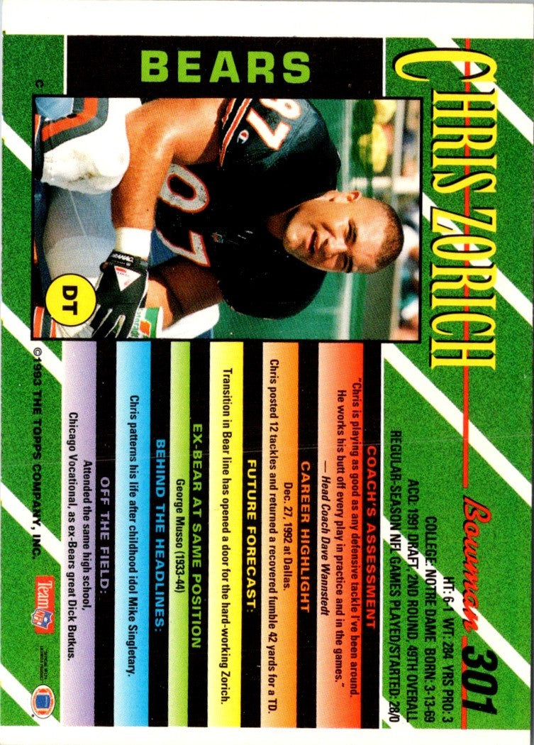 1993 Bowman Chris Zorich