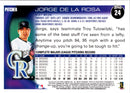 2010 Topps Opening Day Jorge De La Rosa