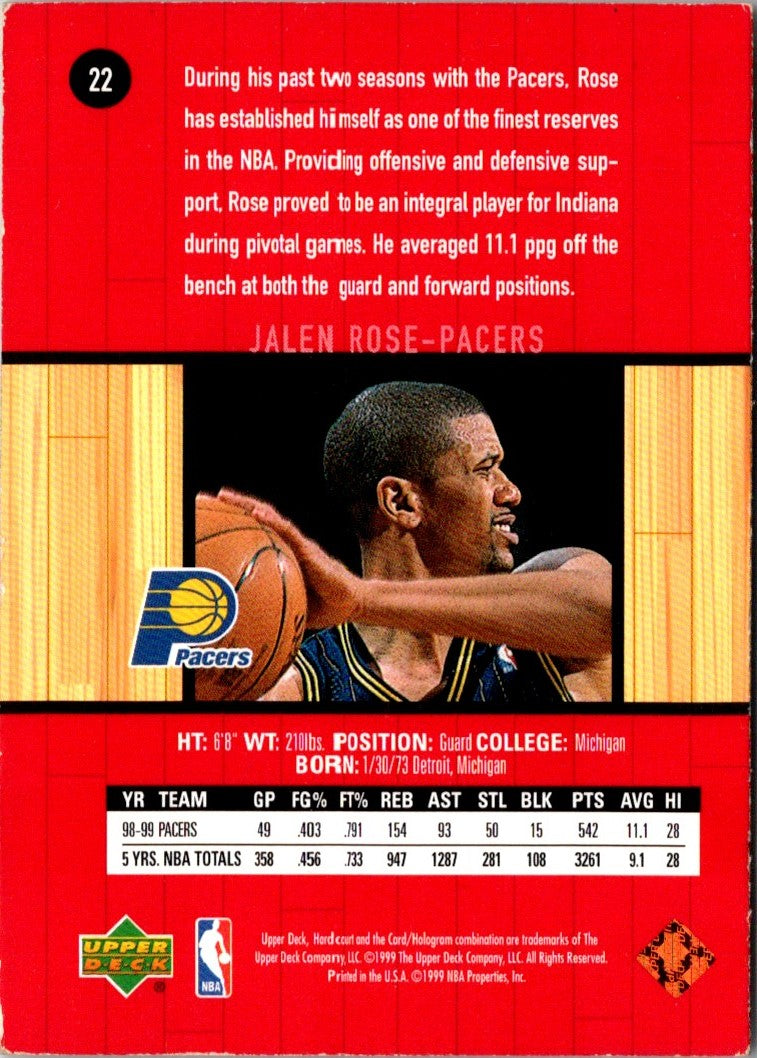 1999 Upper Deck Hardcourt Jalen Rose