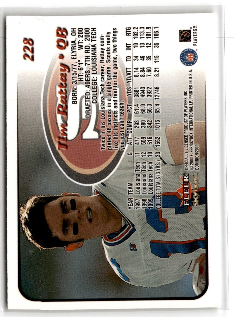 2000 SkyBox Dominion Tim Rattay