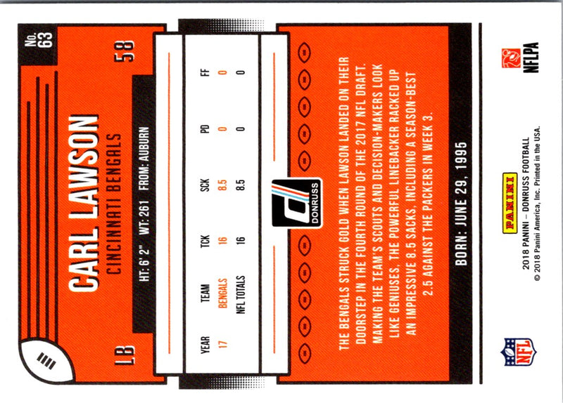 2018 Donruss Carl Lawson