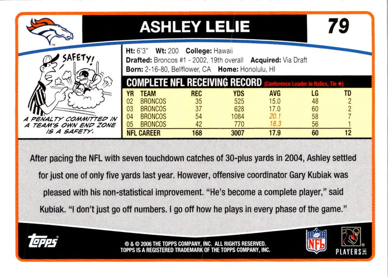 2006 Topps Ashley Lelie