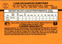 1989 Donruss Carlos Quintana #37 Rookie