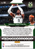 2020 Panini Prizm Wesley Matthews #168