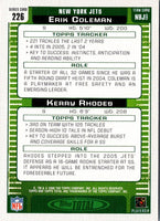 2006 Topps Total Blue Kerry Rhodes/Erik Coleman #226