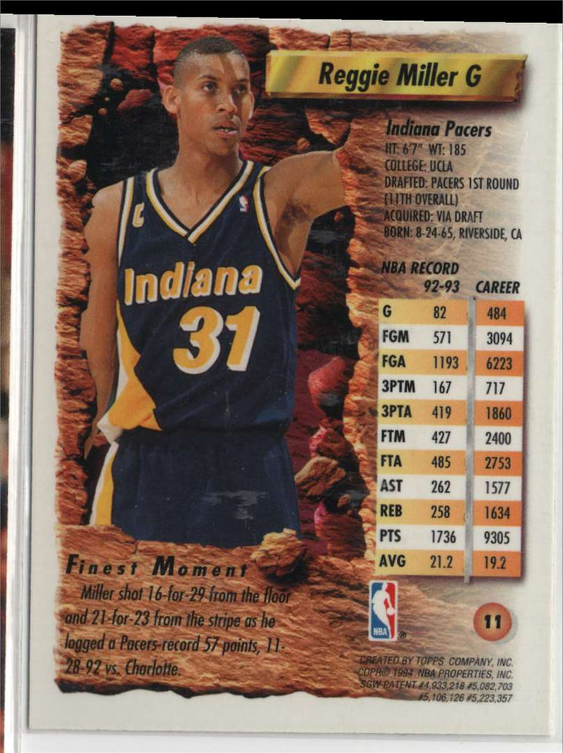 1994 Stadium Club Super Skills Reggie Miller