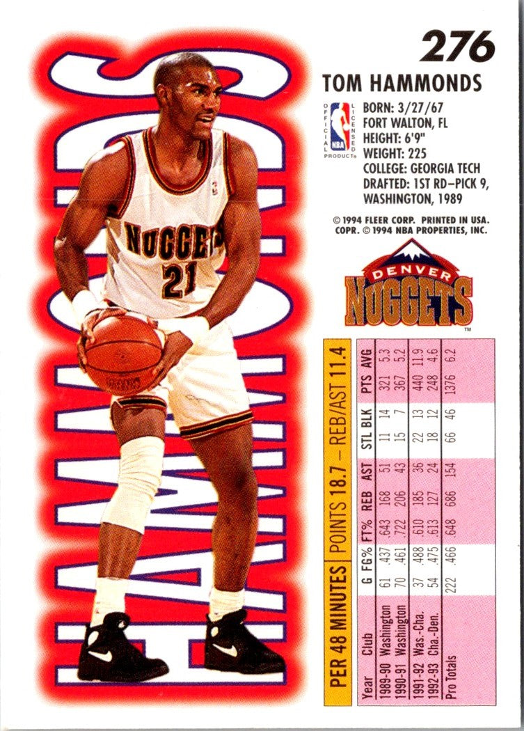 1993 Fleer Tom Hammonds