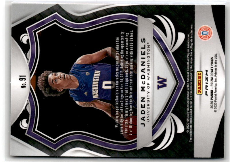 2020 Panini Prizm Draft Picks Collegiate Red Jaden McDaniels