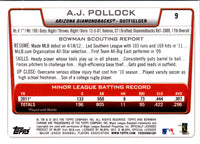 2012 Bowman Draft Picks & Prospects Chrome A.J. Pollock #9