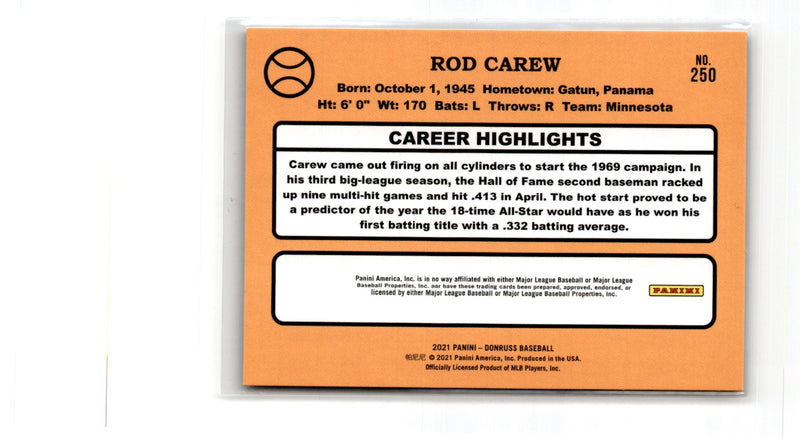 2021 Donruss Red Rod Carew