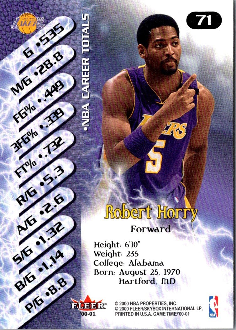2000 Fleer Game Time Robert Horry