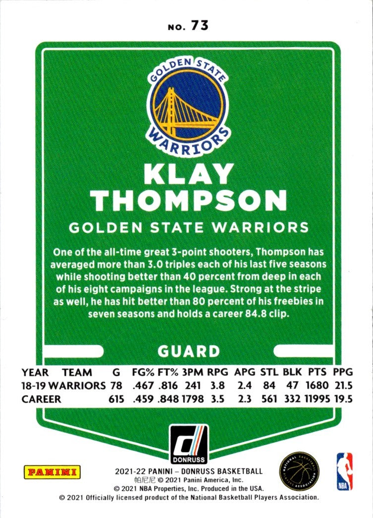 2021 Donruss Klay Thompson