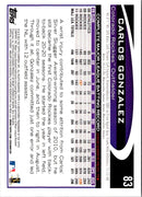 2012 Topps Opening Day Carlos Gonzalez