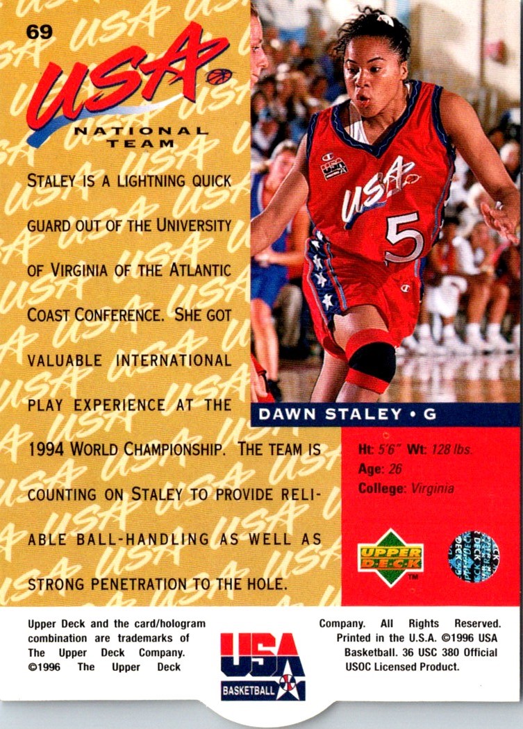 1996 Upper Deck USA Dawn Staley