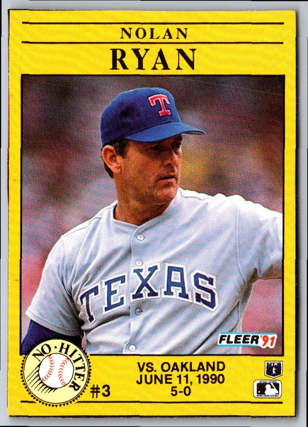 1991 Fleer Box Cards Nolan Ryan #3