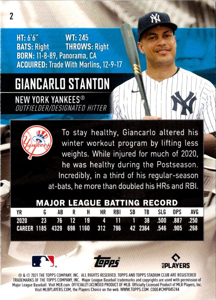 2021 Stadium Club Giancarlo Stanton